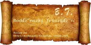 Bodánszki Trisztán névjegykártya